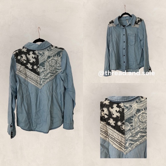 Free People Tops - Free People Denim Button Up